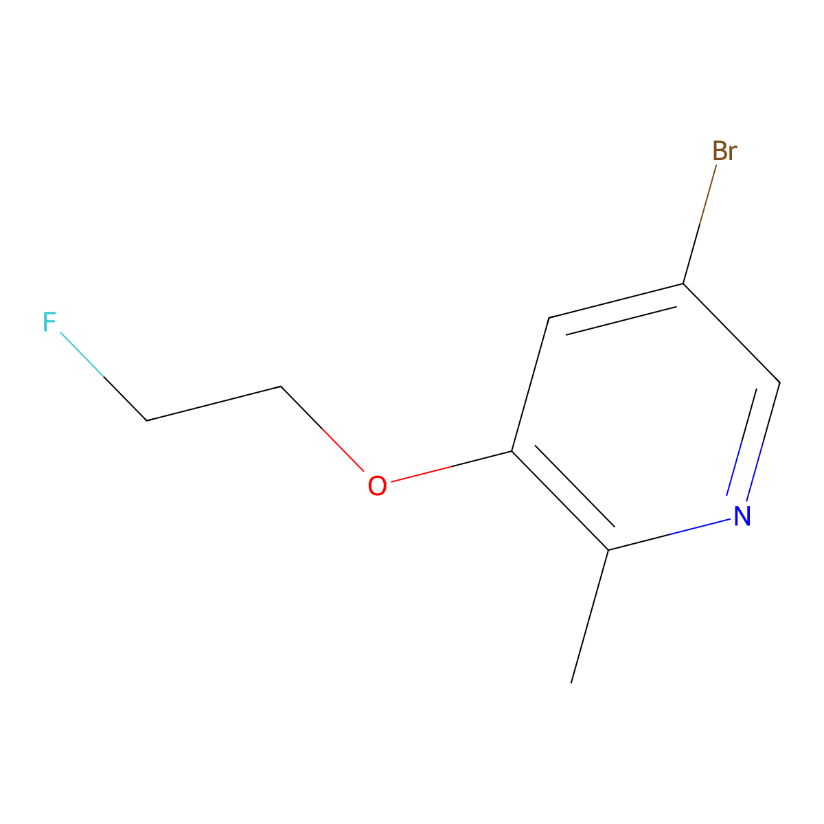 5-Bromo-3-(2-fluoroethoxy)-2-methylpyridine molecular structure, CAS 1430401-35-6
