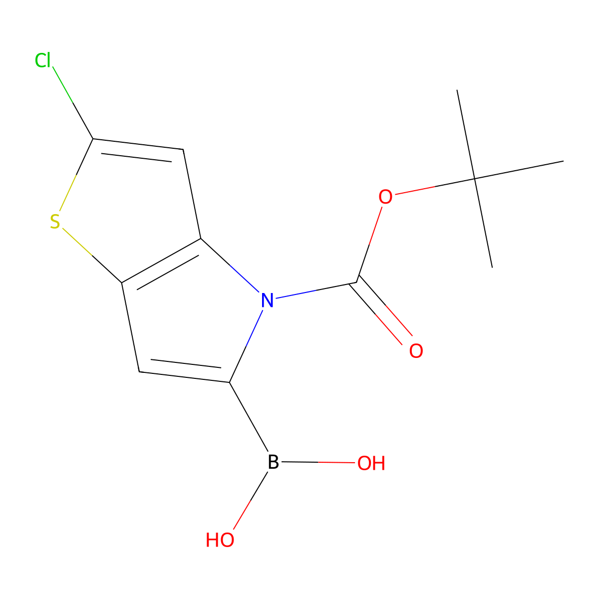 (4-(tert-Butoxycarbonyl)-2-chloro-4H-thieno[3,2-b]pyrrol-5-yl)boronic acid molecular structure, CAS 1430411-10-1