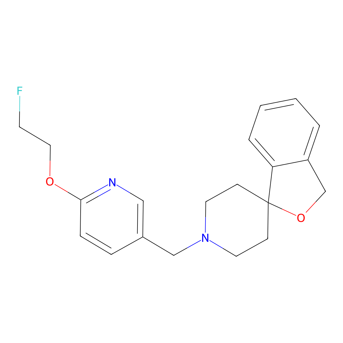 1'-((6-(2-fluoroethoxy)pyridin-3-yl)methyl)-3H-spiro[isobenzofuran-1,4'-piperidine] molecular structure, CAS 1430423-19-0