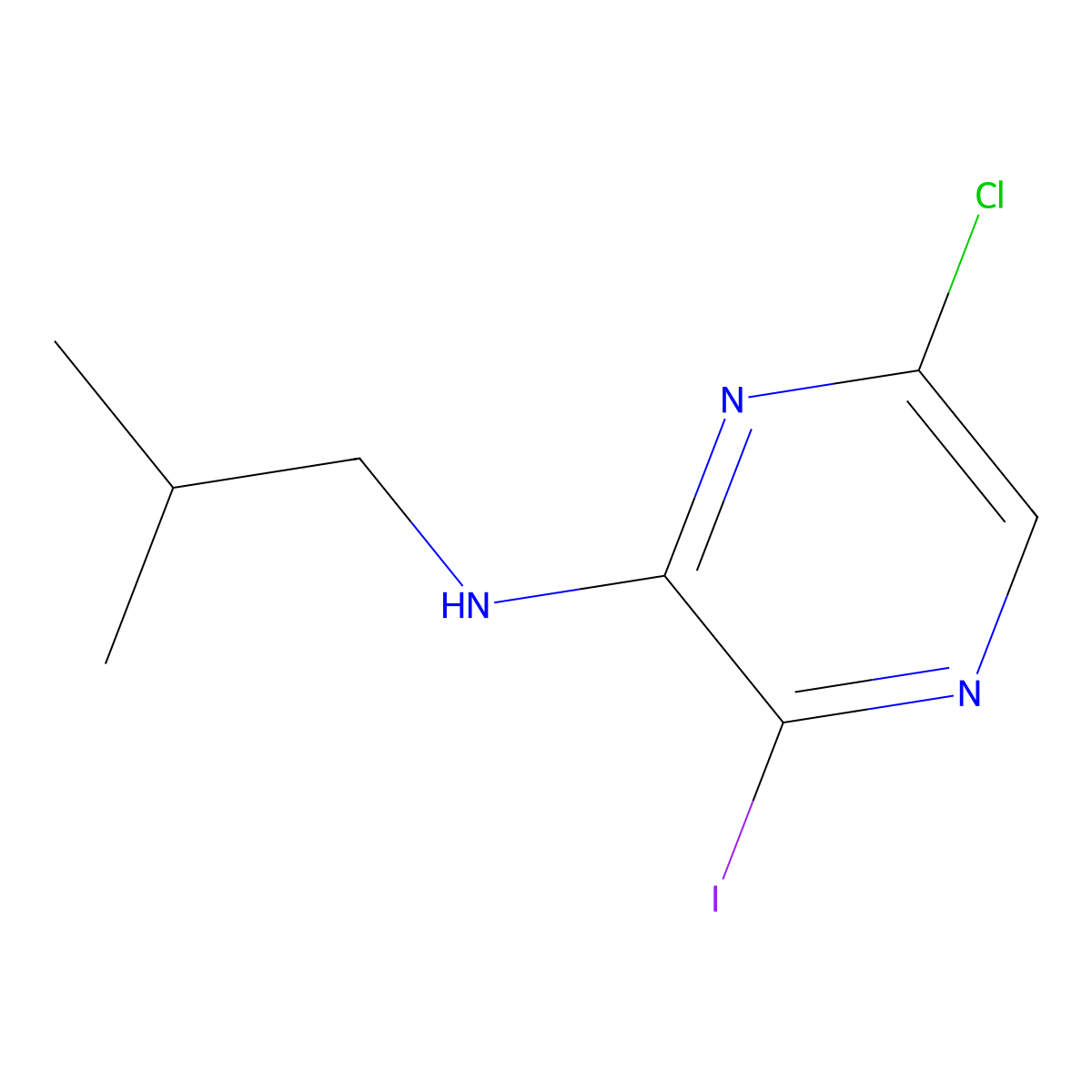 6-Chloro-3-iodo-N-isobutylpyrazin-2-amine molecular structure, CAS 1430460-69-7