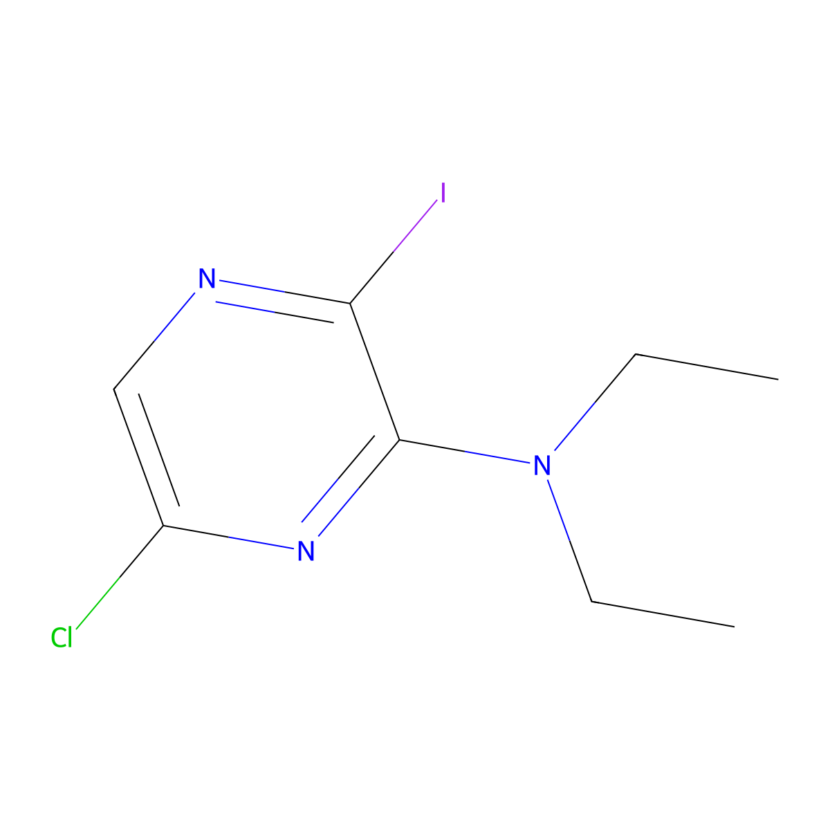 6-Chloro-N,N-diethyl-3-iodopyrazin-2-amine molecular structure, CAS 1430460-72-2