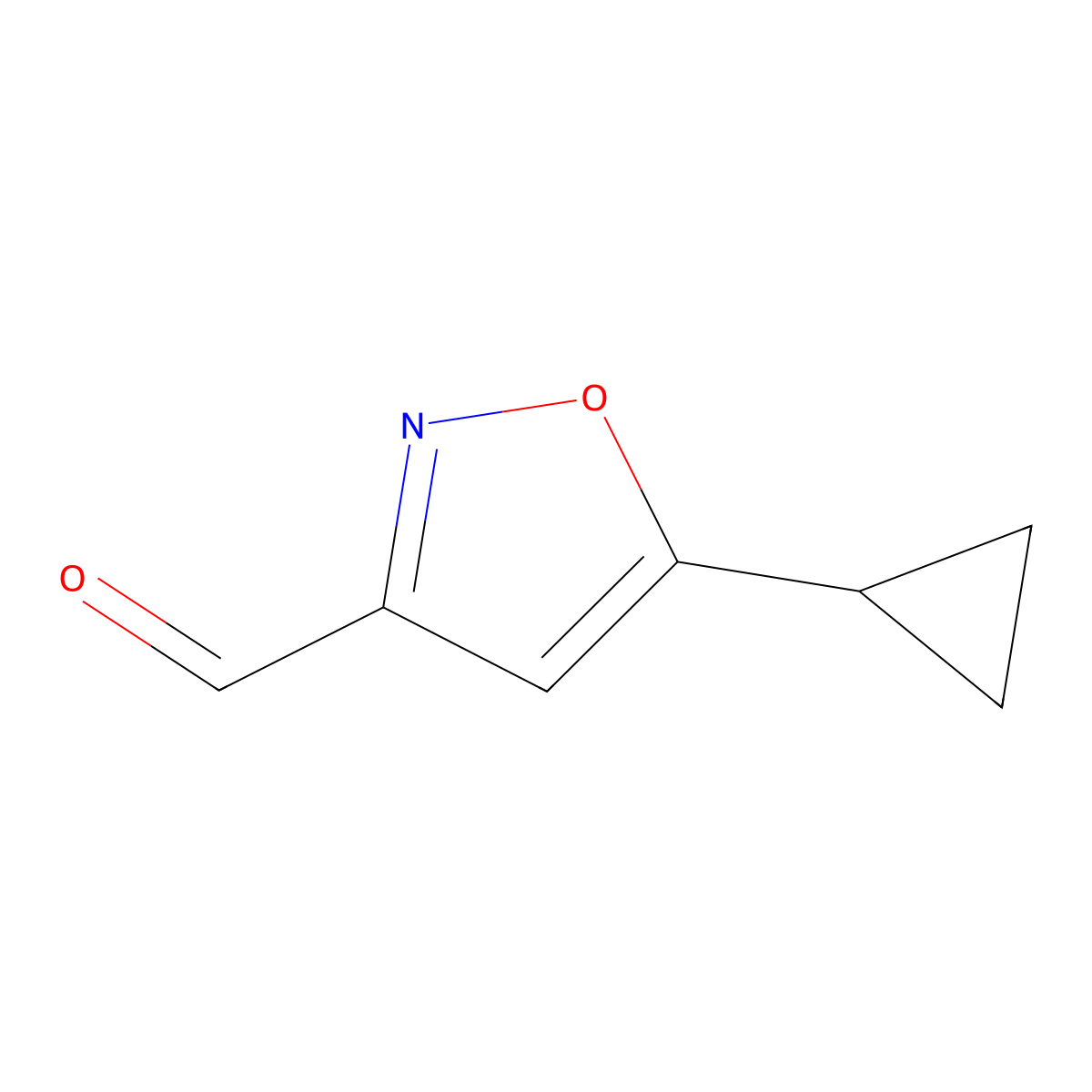 5-Cyclopropyl-1,2-oxazole-3-carbaldehyde molecular structure, CAS 1430463-82-3