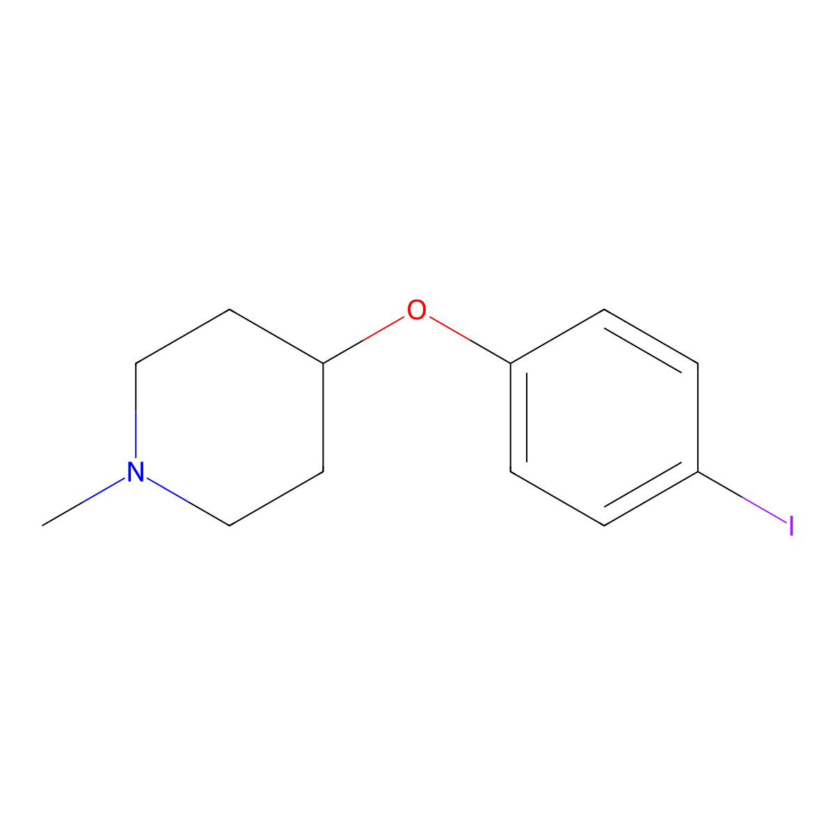 4-(4-Iodophenoxy)-1-methylpiperidine molecular structure, CAS 1430471-76-3