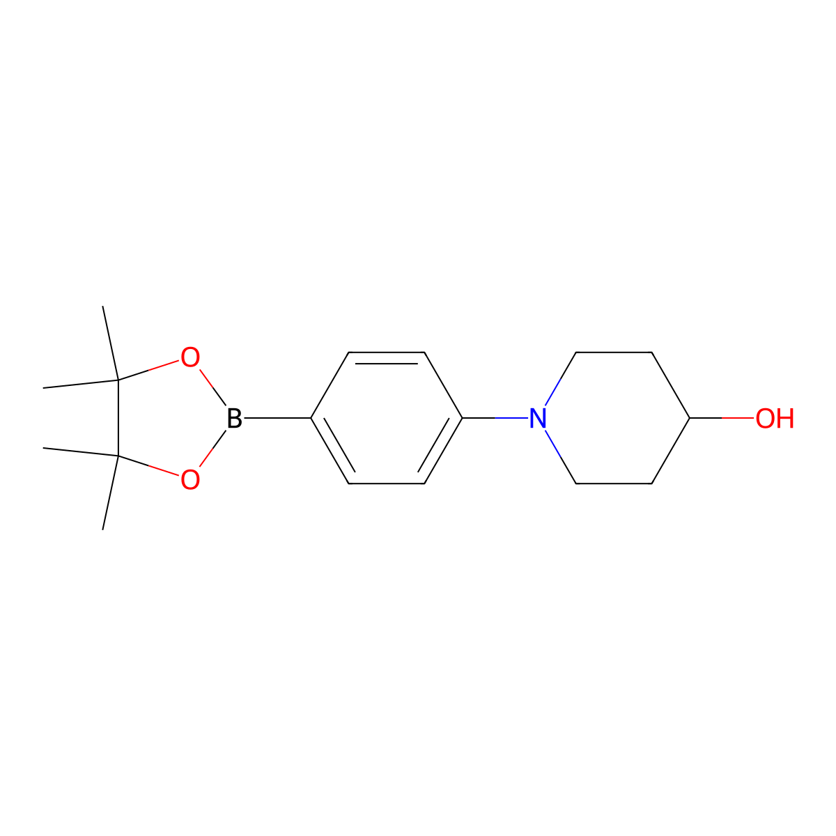 1-[4-(4,4,5,5-Tetramethyl-1,3,2-dioxaborolan-2-yl)phenyl]piperidin-4-ol molecular structure, CAS 1430472-07-3