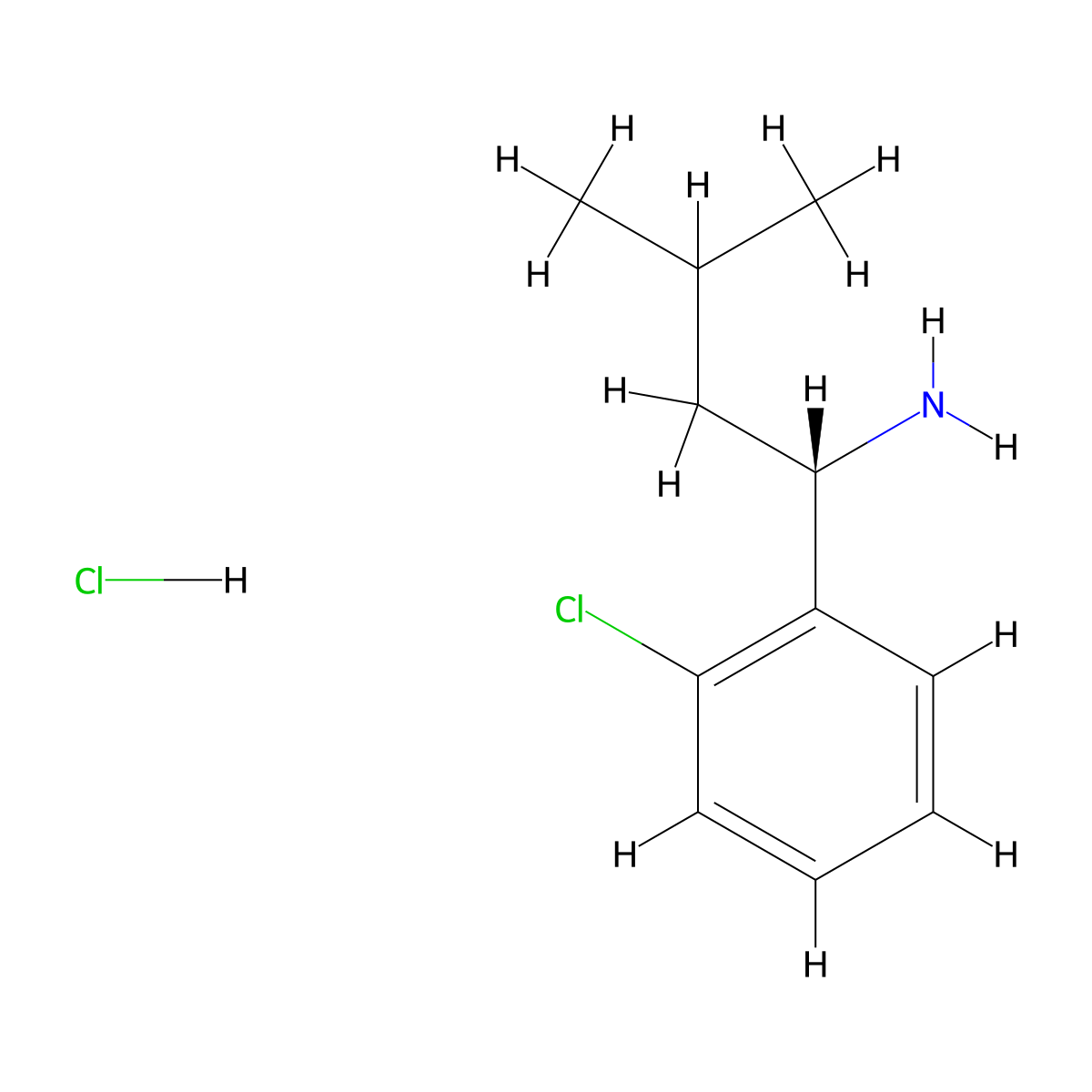 (S)-1-(2-Chlorophenyl)-3-methylbutan-1-amine (hydrochloride) molecular structure, CAS 1430472-83-5