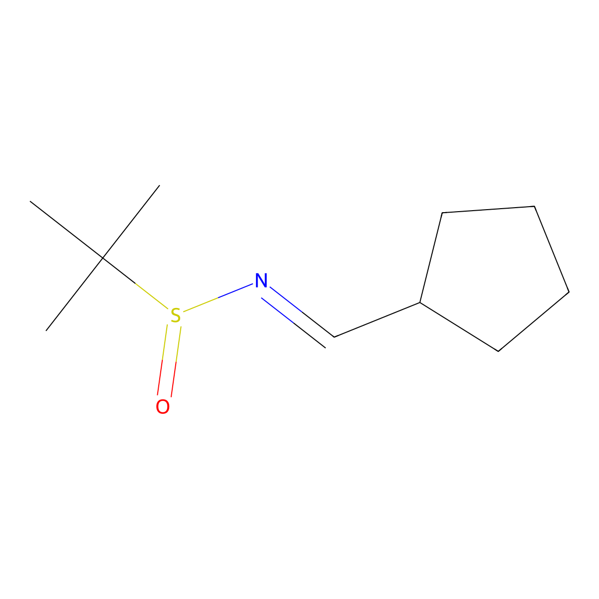 (R,E)-N-(Cyclopentylmethylene)-2-methylpropane-2-sulfinamide molecular structure, CAS 1430472-86-8