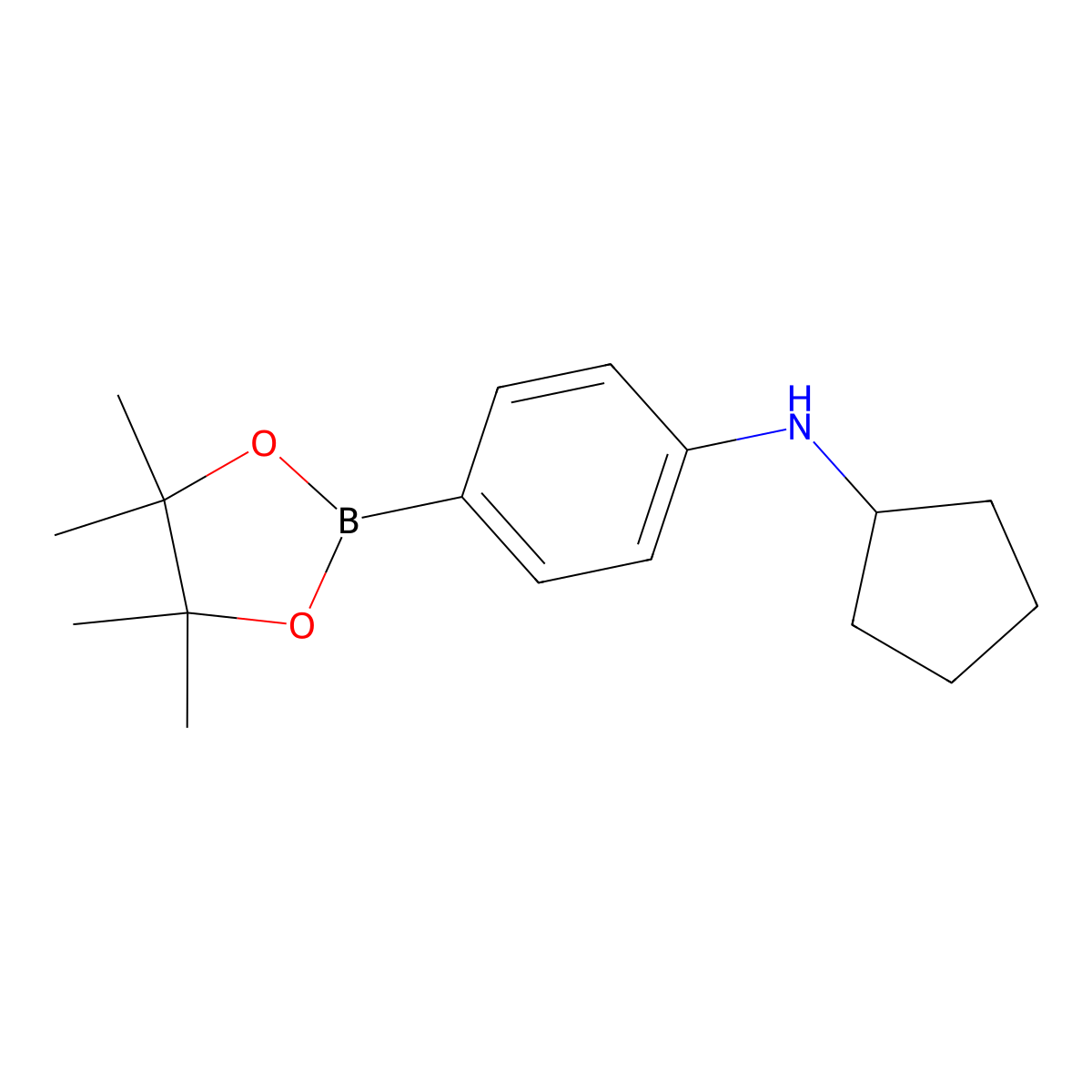 N-cyclopentyl-4-(4,4,5,5-tetramethyl-1,3,2-dioxaborolan-2-yl)aniline molecular structure, CAS 1430474-31-9
