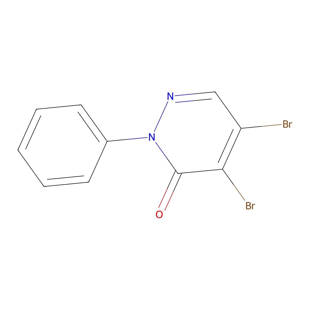 3(2H)-Pyridazinone, 4,5-dibromo-2-phenyl- molecular structure, CAS 14305-08-9