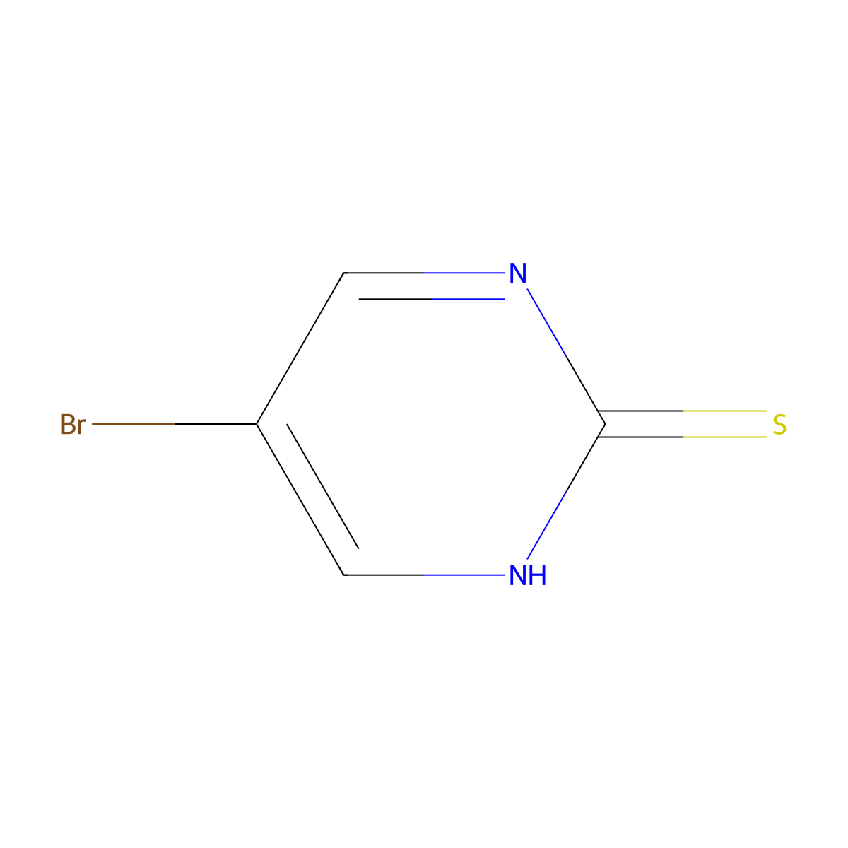 5-Bromopyrimidine-2(1H)-thione molecular structure, CAS 14305-25-0
