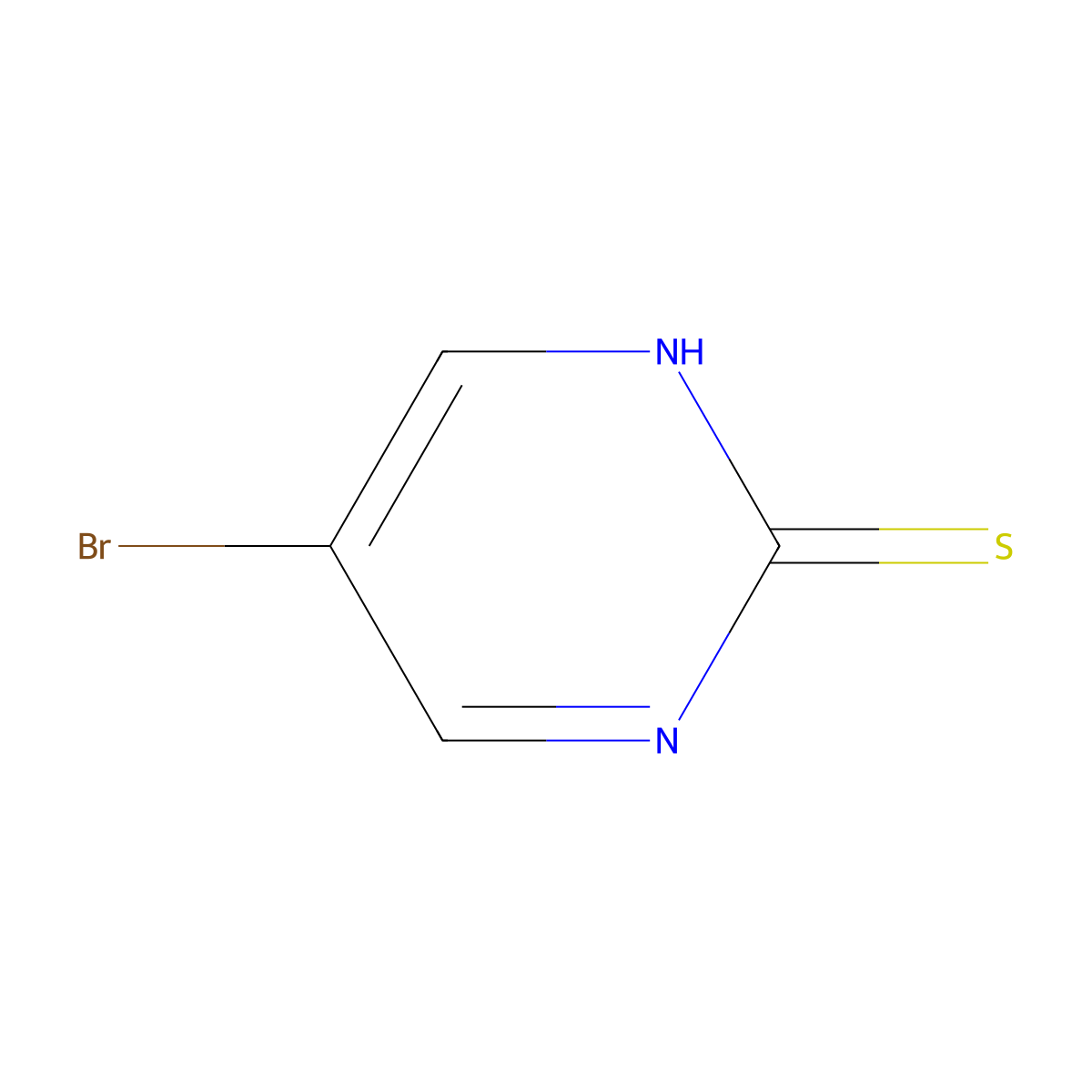 5-Bromopyrimidine-2(1H)-thione molecular structure, CAS 14305-25-0