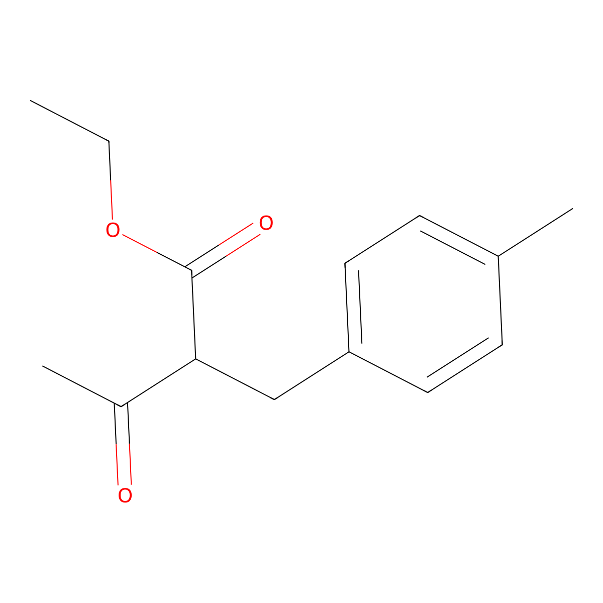 Ethyl 2-(4-methylbenzyl)-3-oxobutanoate molecular structure, CAS 14305-31-8