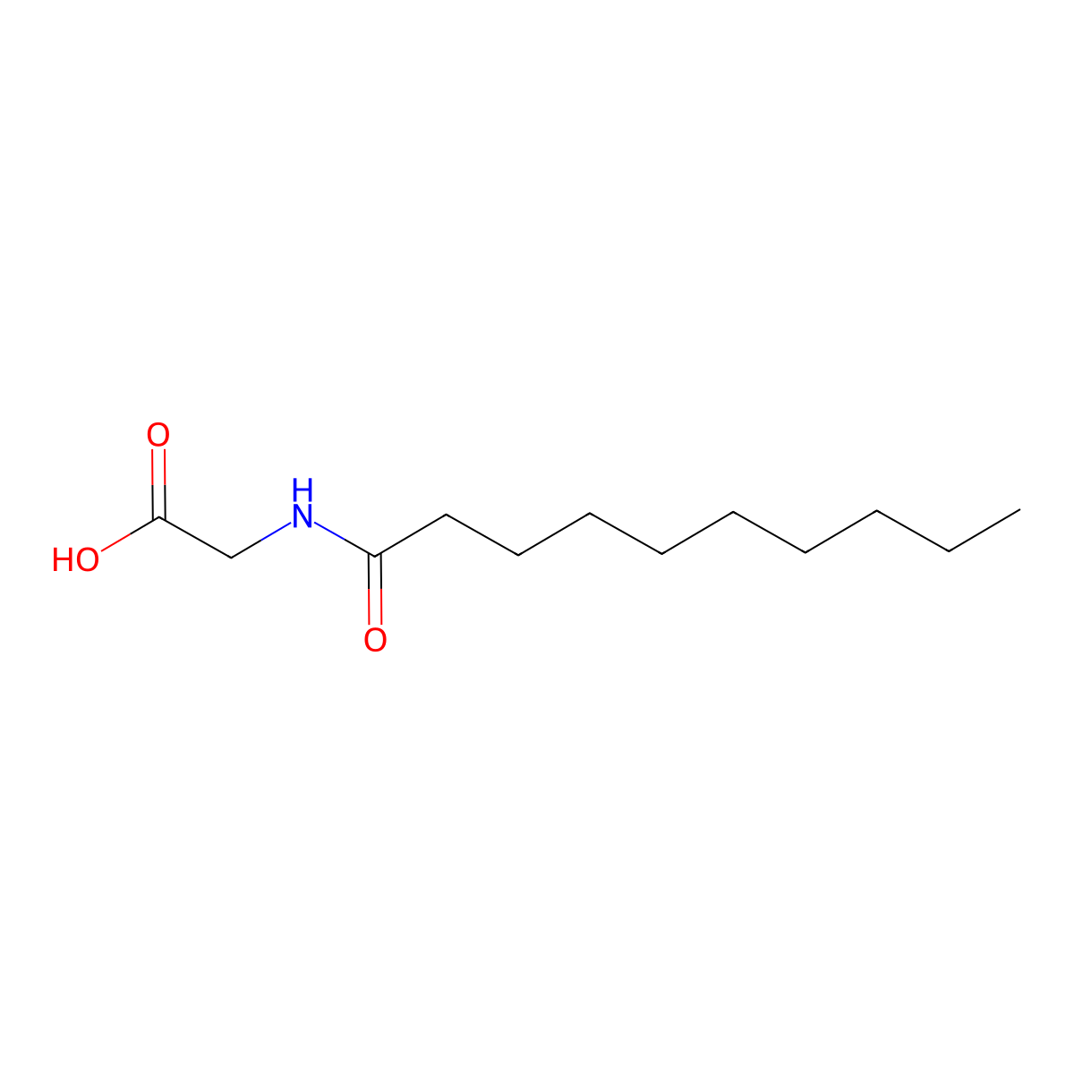N-(1-Oxodecyl)glycine molecular structure, CAS 14305-32-9
