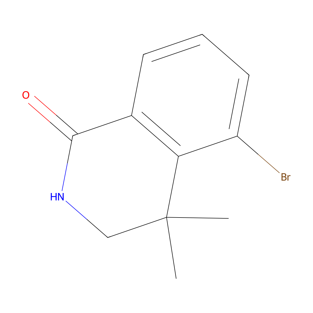 5-Bromo-4,4-dimethyl-3,4-dihydroisoquinolin-1(2H)-one molecular structure, CAS 1430563-79-3