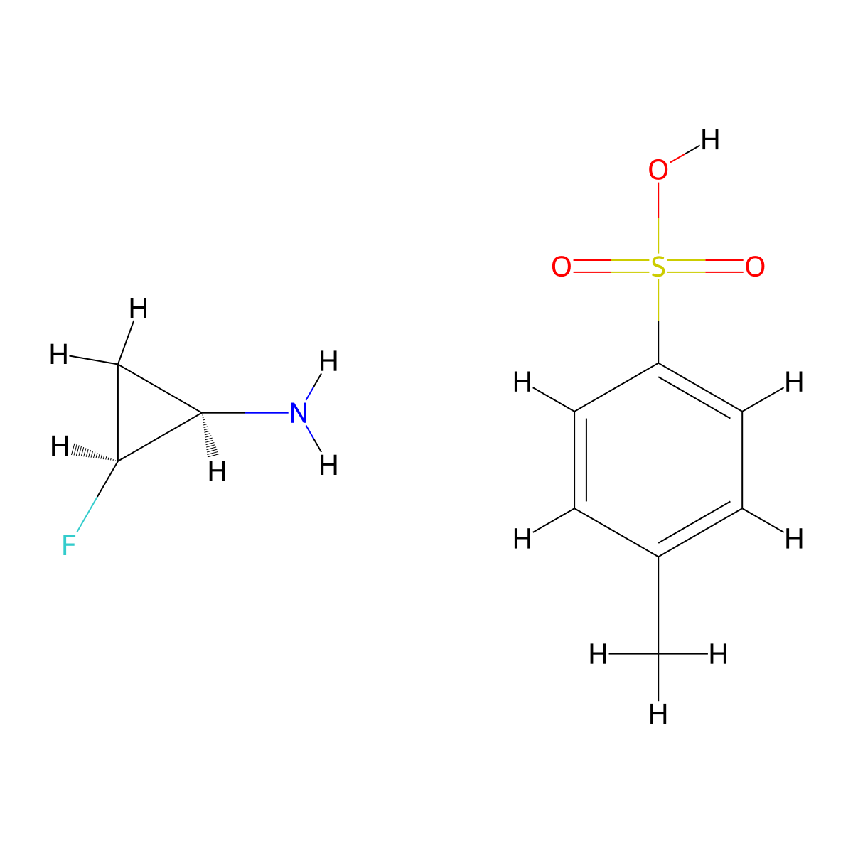 (1R,2S)-2-fluorocyclopropan-1-amine;4-methylbenzenesulfonic acid molecular structure, CAS 143062-84-4