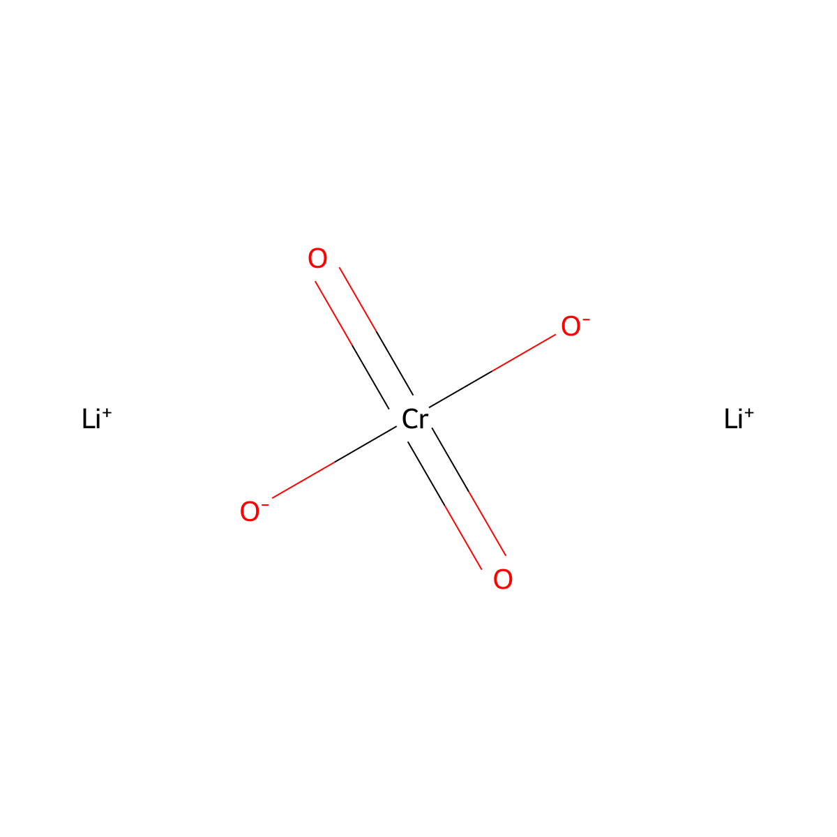 Lithium chromate molecular structure, CAS 14307-35-8