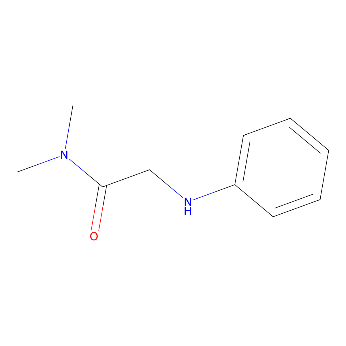 Acetamide, 2-anilino-N,N-dimethyl- molecular structure, CAS 14307-89-2