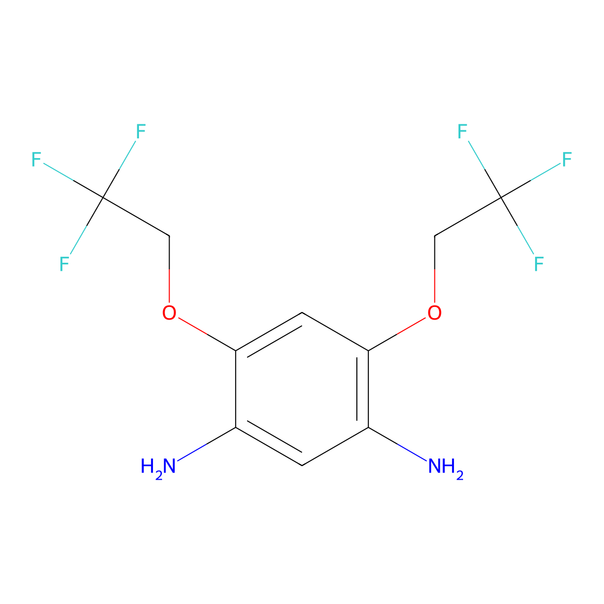4,6-Bis(2,2,2-trifluoroethoxy)benzene-1,3-diamine molecular structure, CAS 143072-82-6