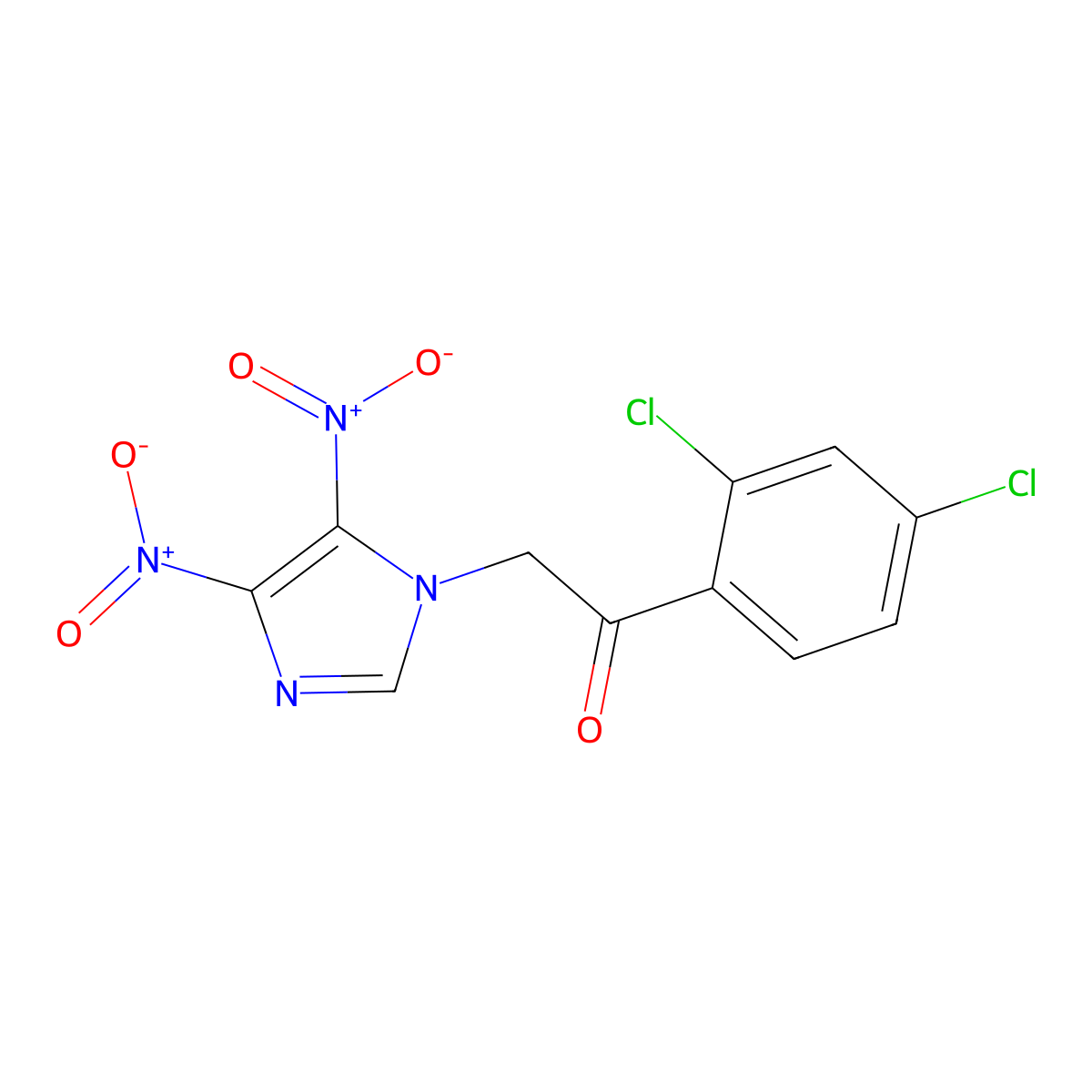 Ethanone, 1-(2,4-dichlorophenyl)-2-(4,5-dinitro-1H-imidazol-1-yl)- molecular structure, CAS 143073-62-5