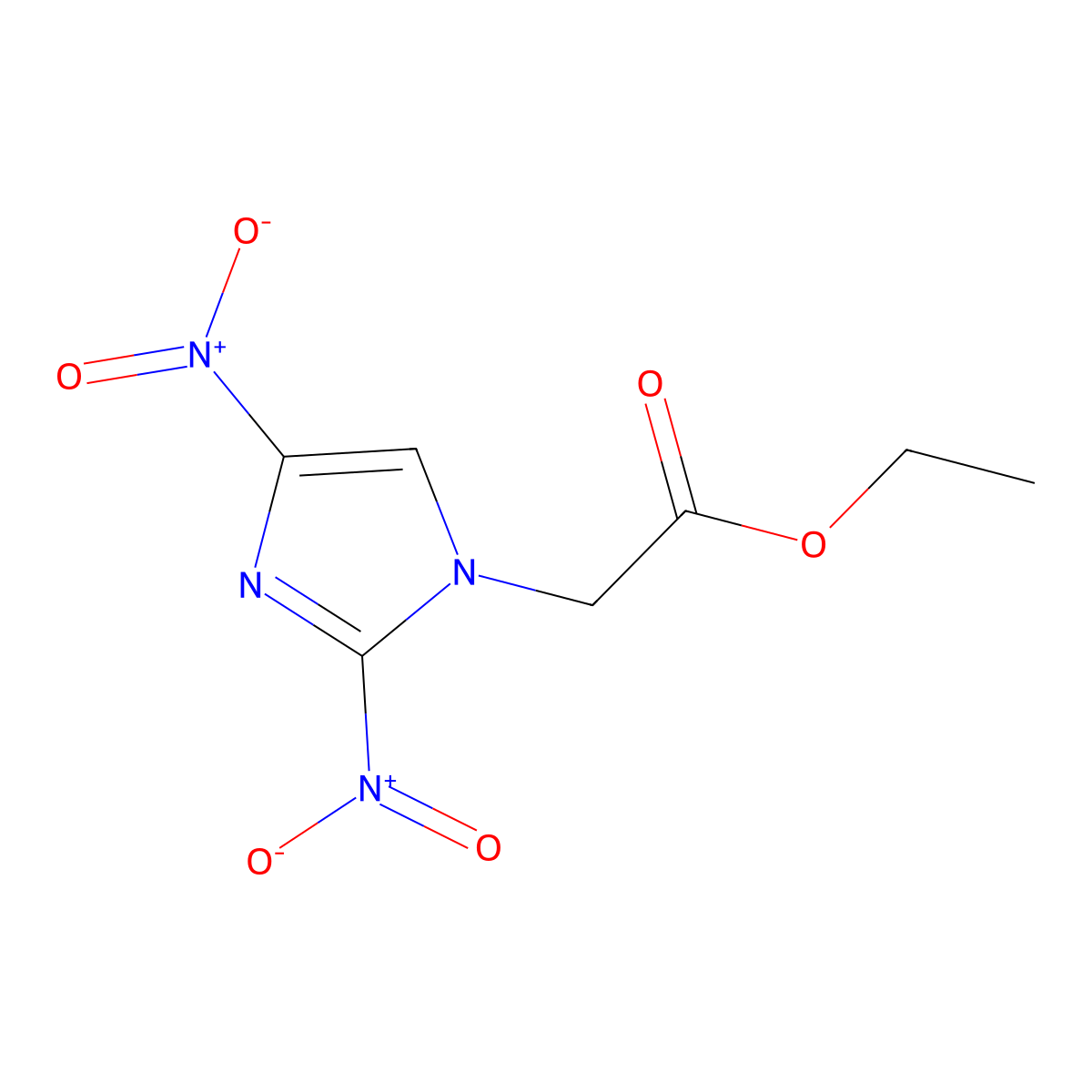 1H-Imidazole-1-acetic acid, 2,4-dinitro-, ethyl ester molecular structure, CAS 143073-73-8