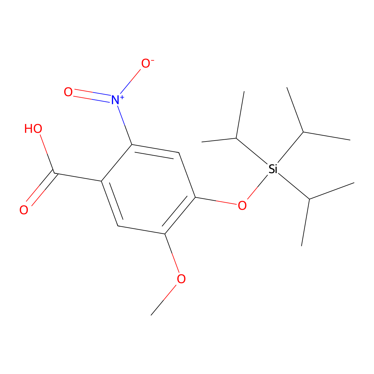 5-Methoxy-2-nitro-4-((triisopropylsilyl)oxy)benzoic acid molecular structure, CAS 1430738-03-6