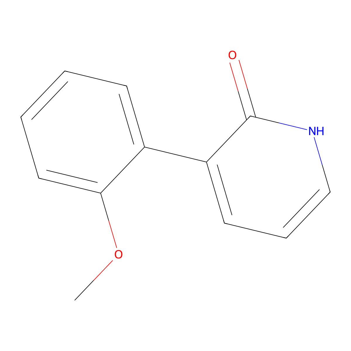 2-Hydroxy-3-(2-methoxyphenyl)pyridine molecular structure, CAS 143074-70-8