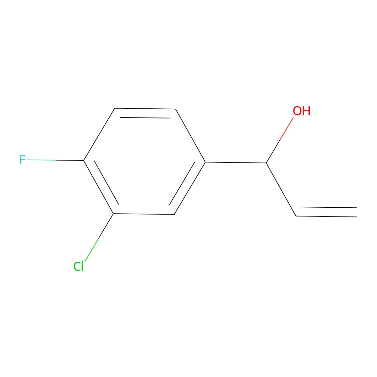 1-(3-Chloro-4-fluorophenyl)prop-2-en-1-ol molecular structure, CAS 1430748-36-9