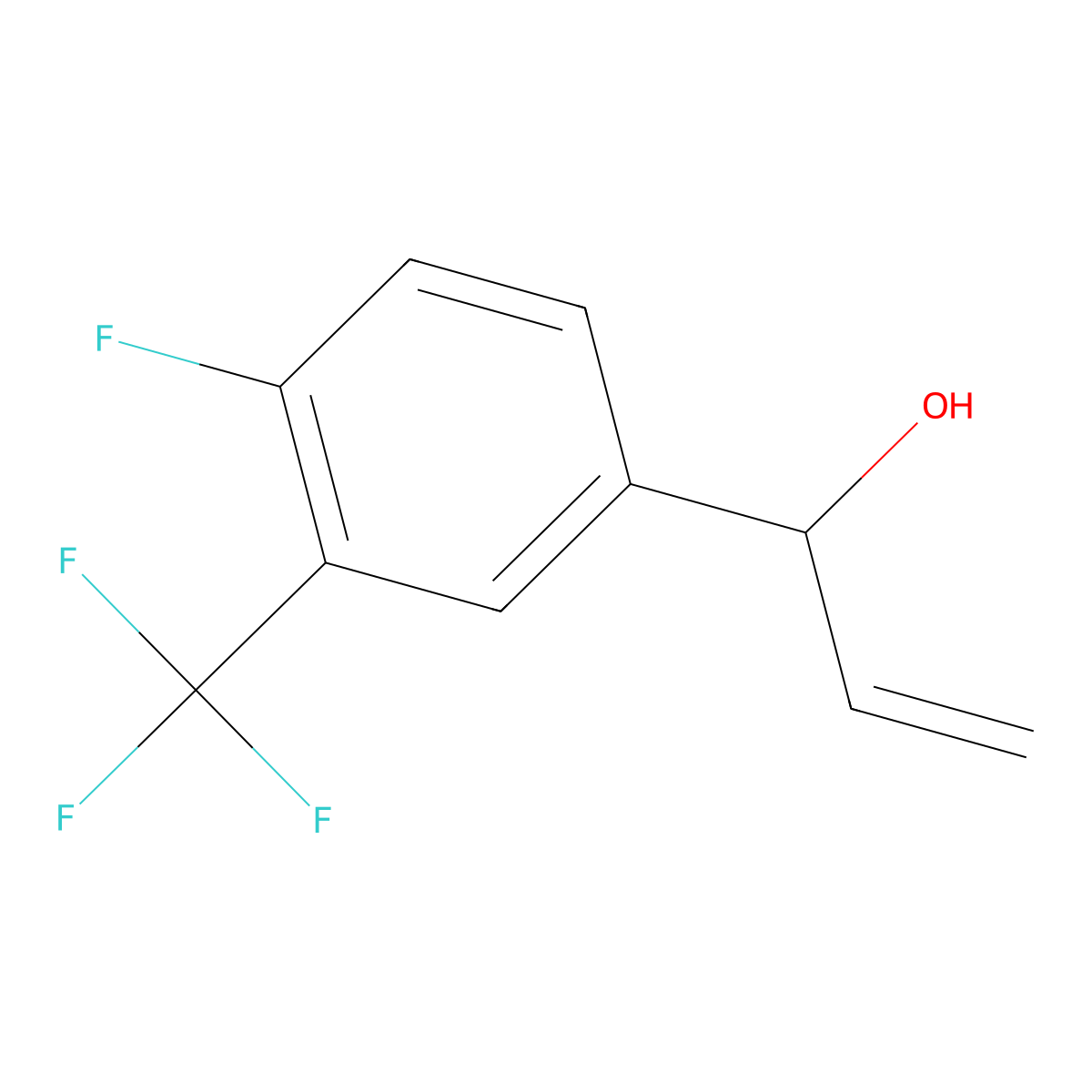 1-[4-Fluoro-3-(trifluoromethyl)phenyl]prop-2-en-1-ol molecular structure, CAS 1430748-37-0