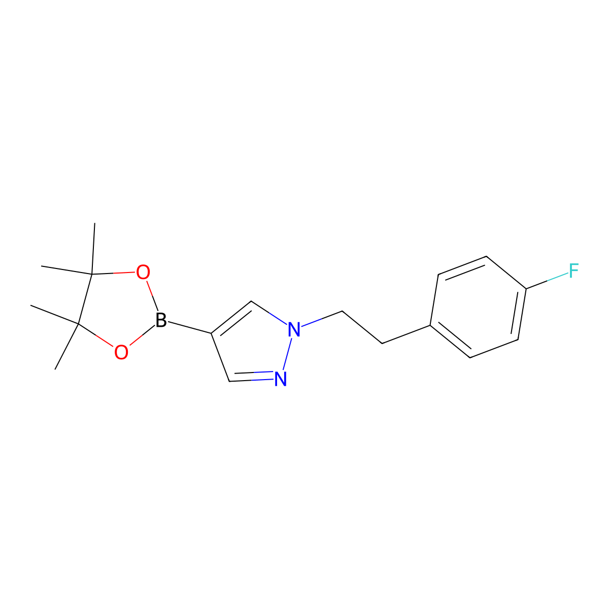 1-[2-(4-Fluorophenyl)ethyl]-4-(4,4,5,5-tetramethyl-1,3,2-dioxaborolan-2-yl)-1h-pyrazole molecular structure, CAS 1430750-42-7