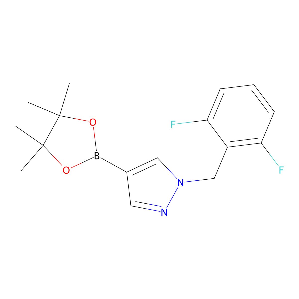 1-[(2,6-Difluorophenyl)methyl]-4-(4,4,5,5-tetramethyl-1,3,2-dioxaborolan-2-yl)-1h-pyrazole molecular structure, CAS 1430751-18-0