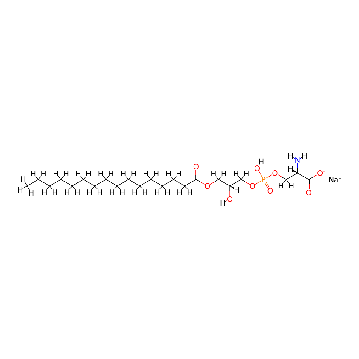 1-Palmitoyl-sn-glycero-3-phospho-l-serine sodium salt molecular structure, CAS 143077-66-1