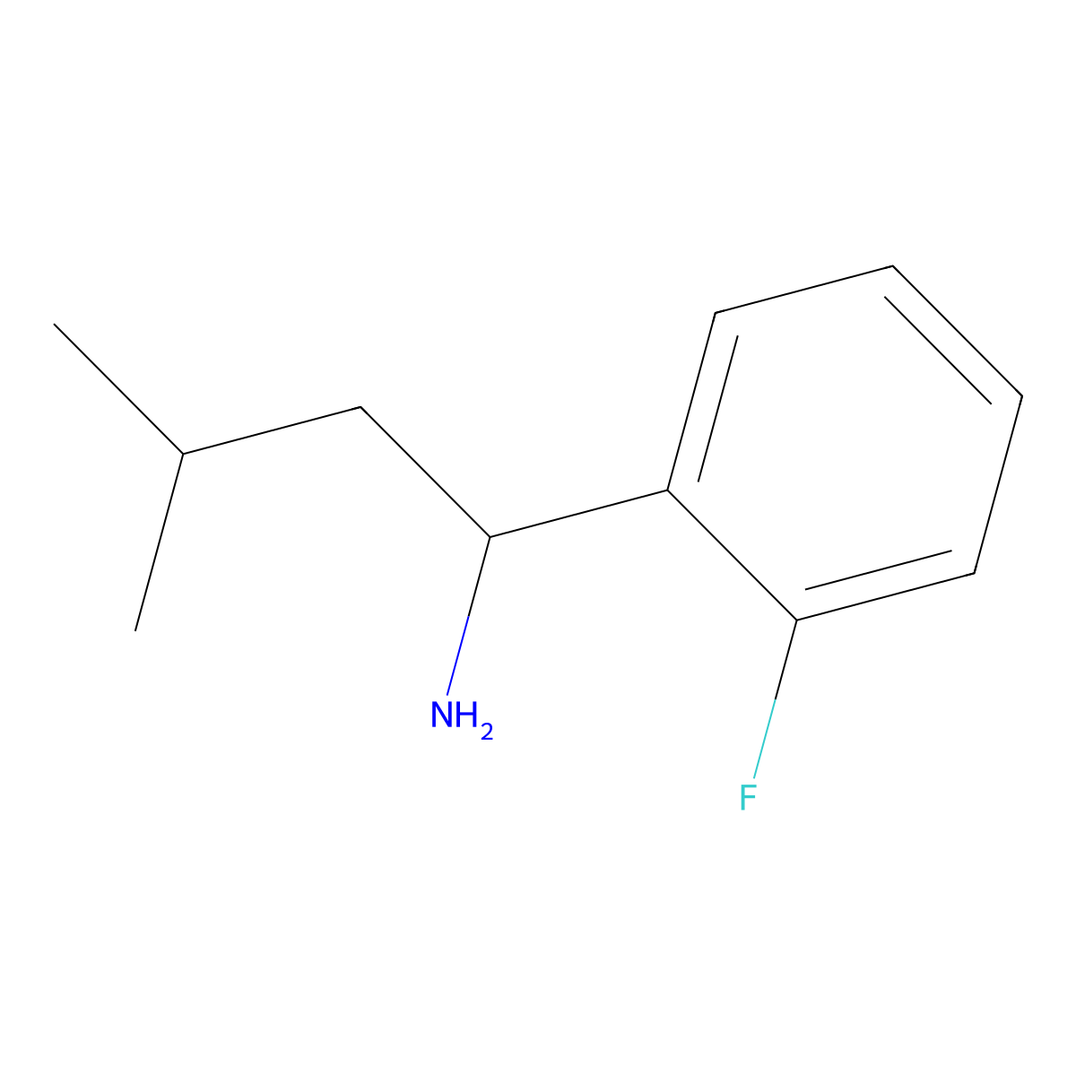 (1S)-1-(2-fluorophenyl)-3-methylbutan-1-amine molecular structure, CAS 1430797-42-4