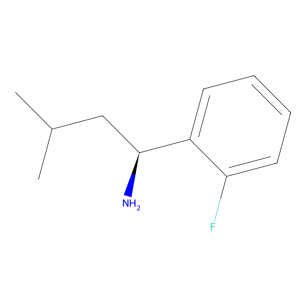 (1S)-1-(2-fluorophenyl)-3-methylbutan-1-amine molecular structure, CAS 1430797-42-4