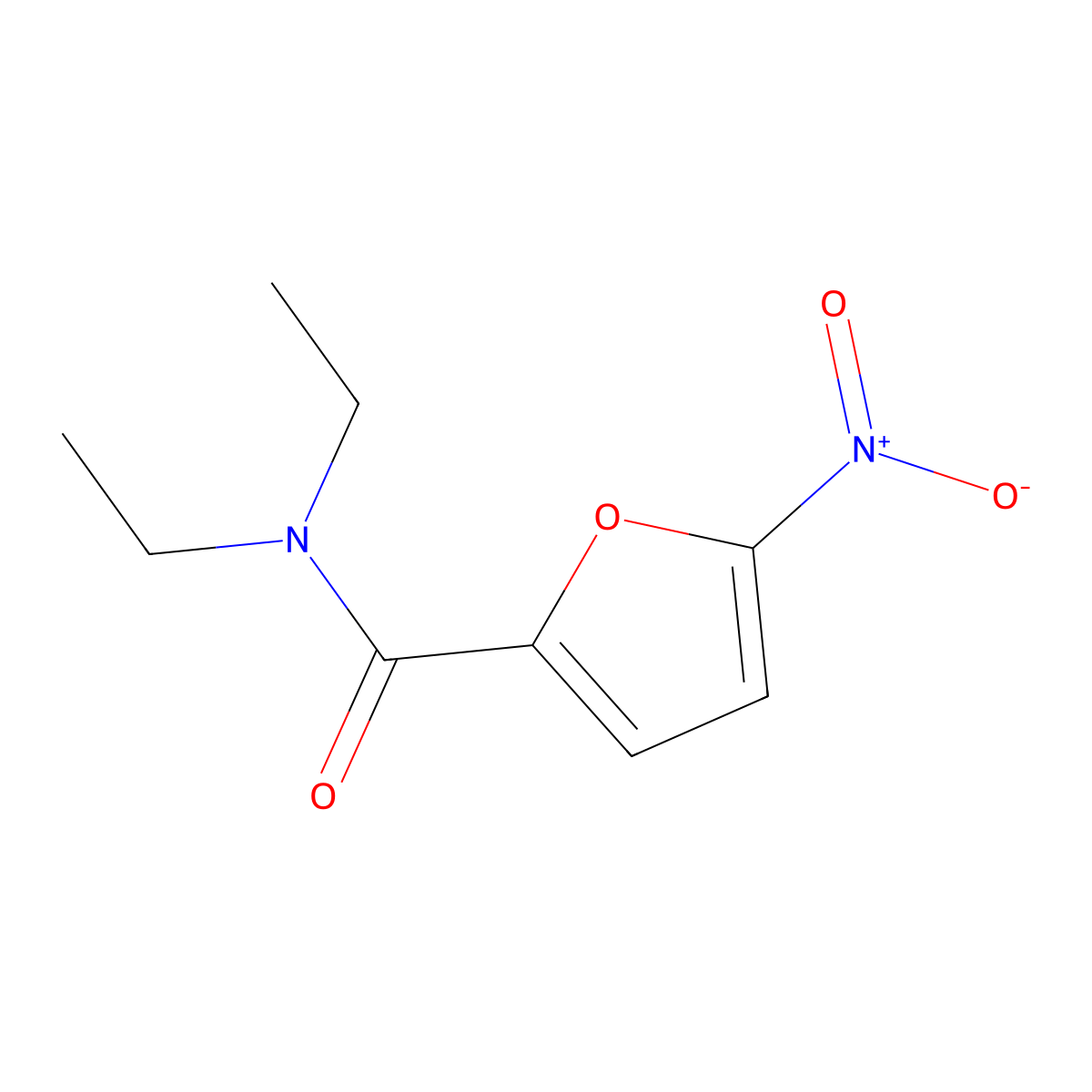 N,N-diethyl-5-nitrofuran-2-carboxamide molecular structure, CAS 14308-61-3