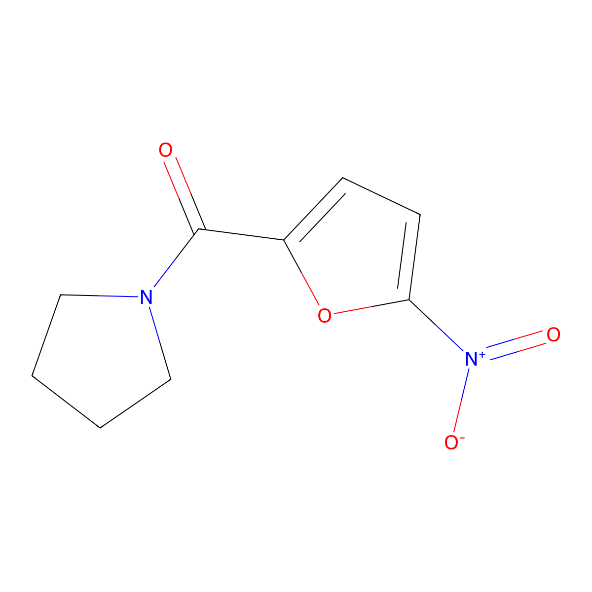(5-Nitrofuran-2-yl)-pyrrolidin-1-ylmethanone molecular structure, CAS 14308-64-6