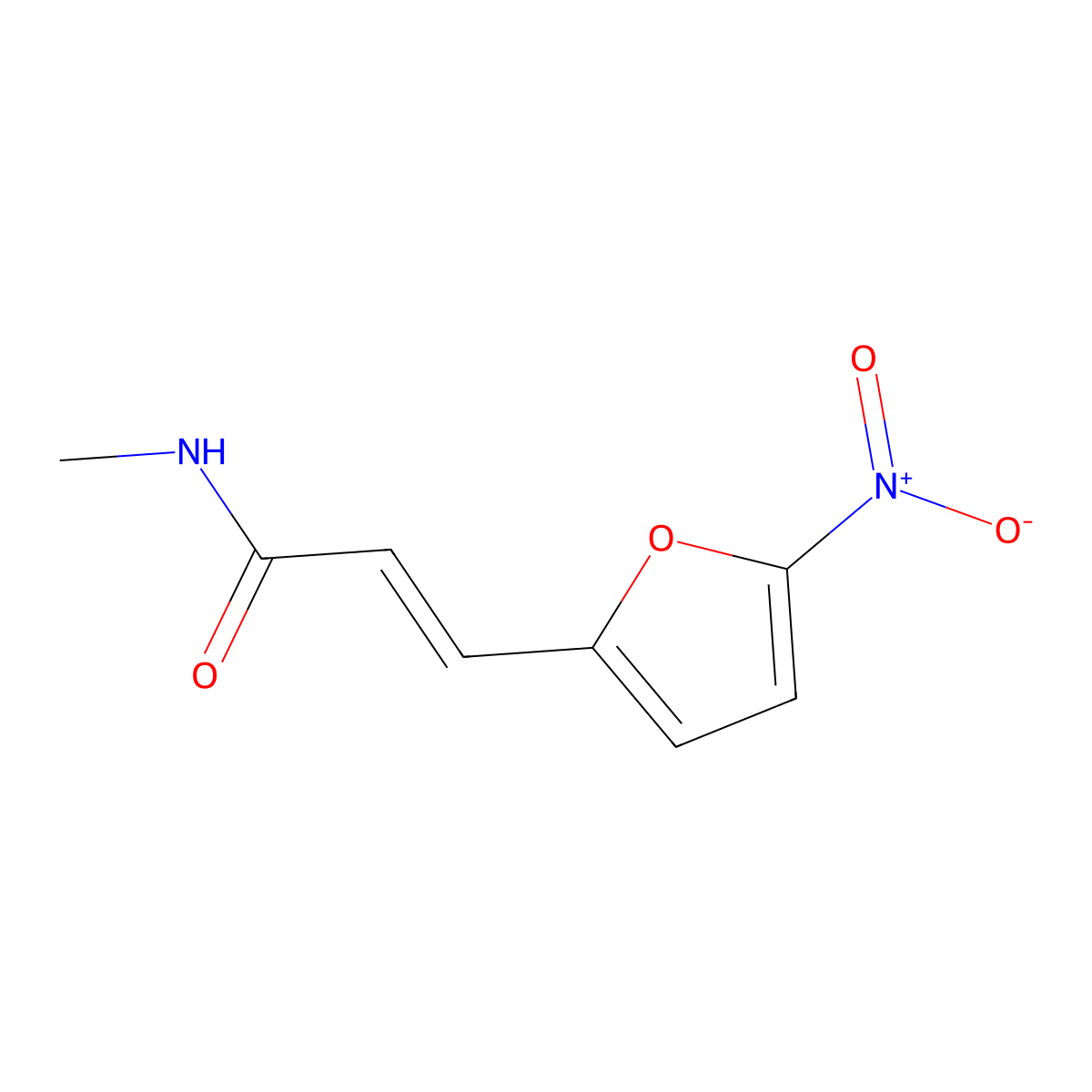 N-Methyl-5-nitro-2-furylacrylamide molecular structure, CAS 14308-65-7