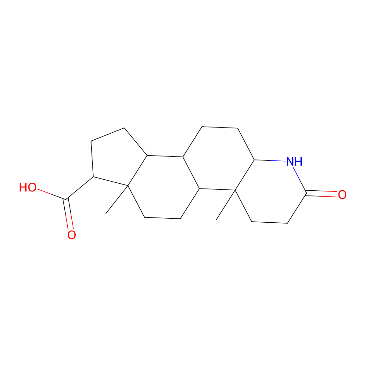 (4aR,4bS,6aS,7S,9aS,9bS,11aS)-4a,6a-dimethyl-2-oxohexadecahydro-1H-indeno[5,4-f]quinoline-7-carboxylic acid molecular structure, CAS 1430804-94-6