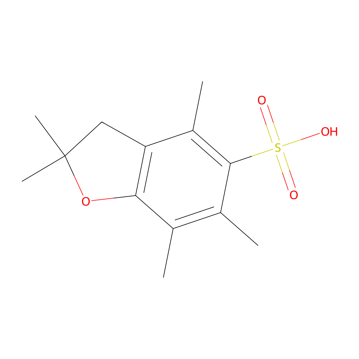2,2,4,6,7-Pentamethyl-2,3-dihydrobenzofuran-5-sulfonic acid molecular structure, CAS 1430820-46-4