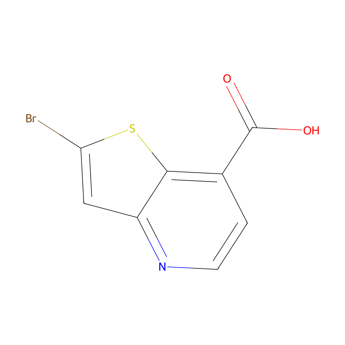 2-Bromothieno(3,2-b)pyridine-7-carboxylic acid molecular structure, CAS 1430836-42-2