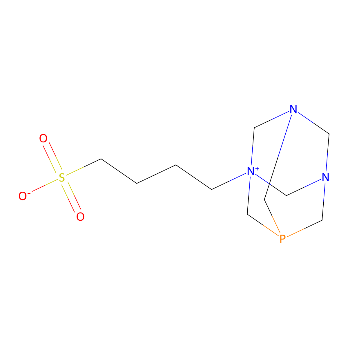 4-(1,3,5-Triaza-7-phosphaadamantan-1-ium-1-yl)butane-1-sulfonate molecular structure, CAS 1430837-91-4