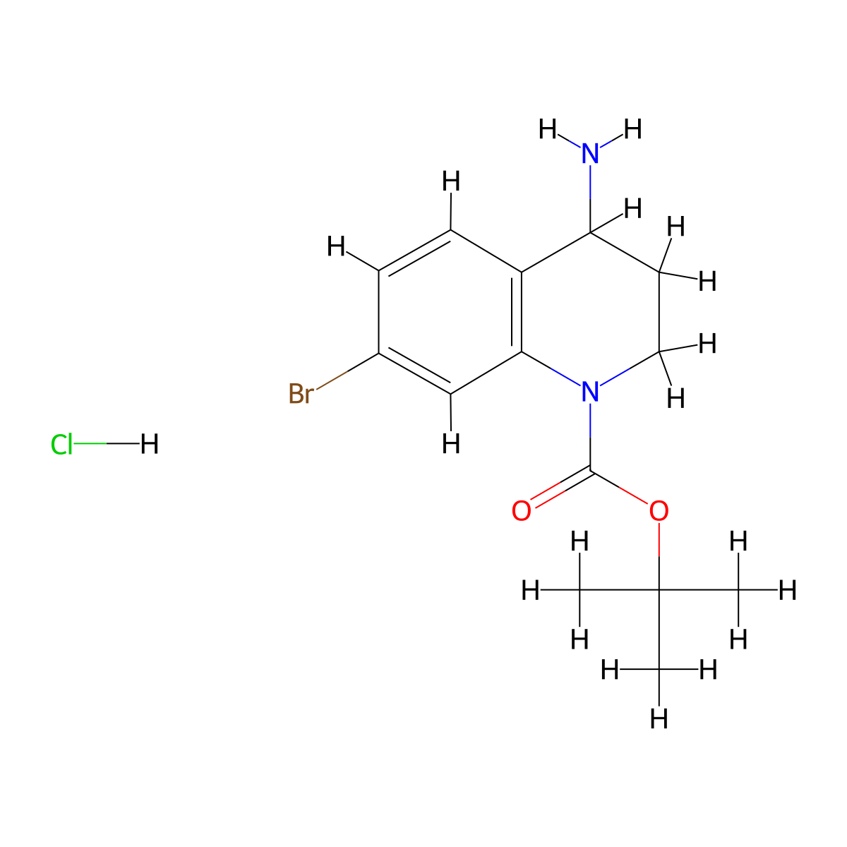 4-Amino-1-Boc-7-bromo-3,4-dihydro-2H-quinoline hydrochloride molecular structure, CAS 1430839-89-6