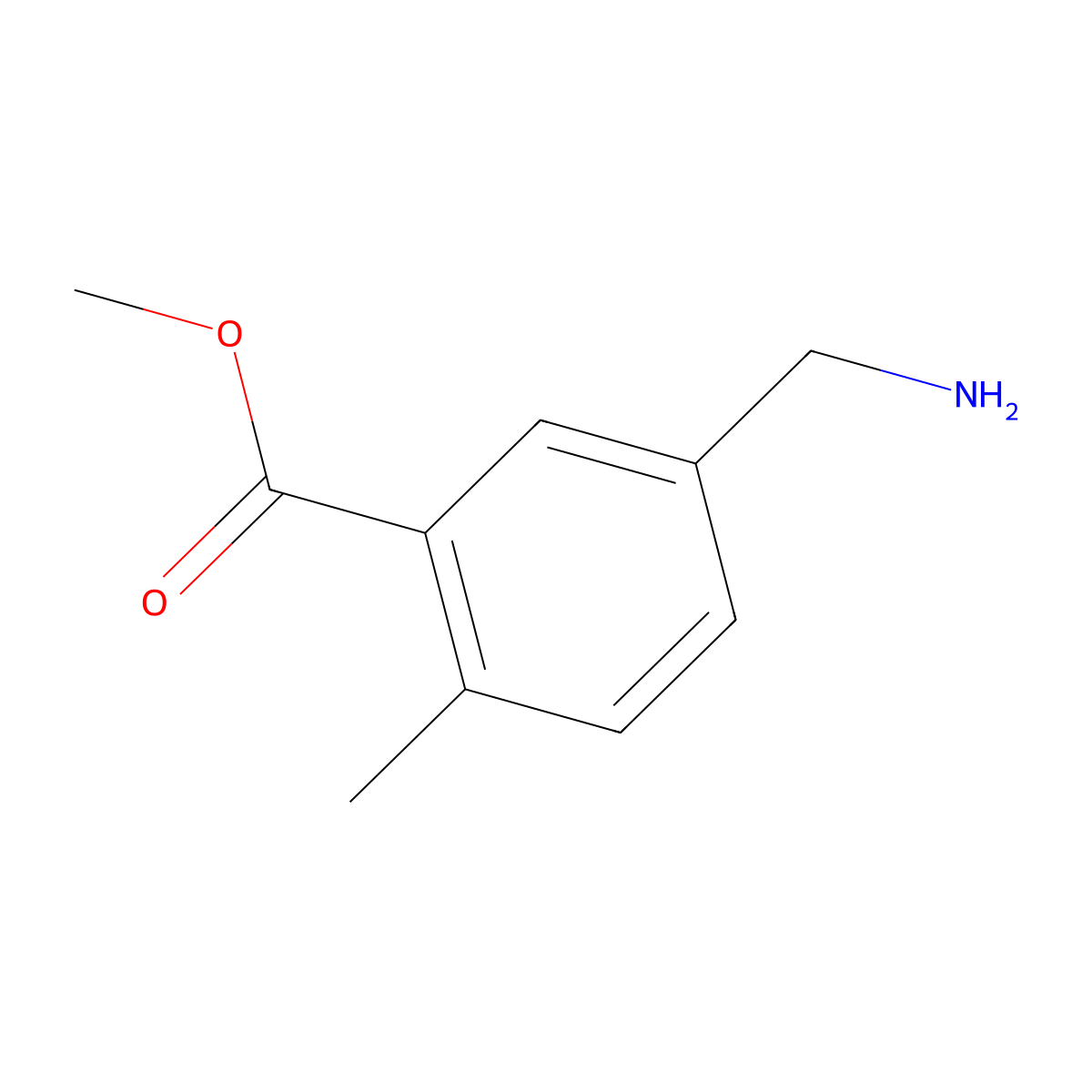 5-Aminomethyl-2-methyl-benzoic acid methyl ester molecular structure, CAS 1430839-93-2