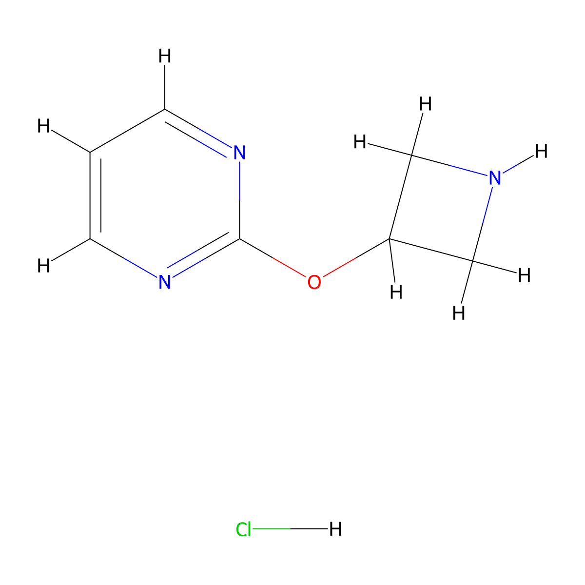 2-(Azetidin-3-yloxy)pyrimidine hydrochloride molecular structure, CAS 1430841-45-4