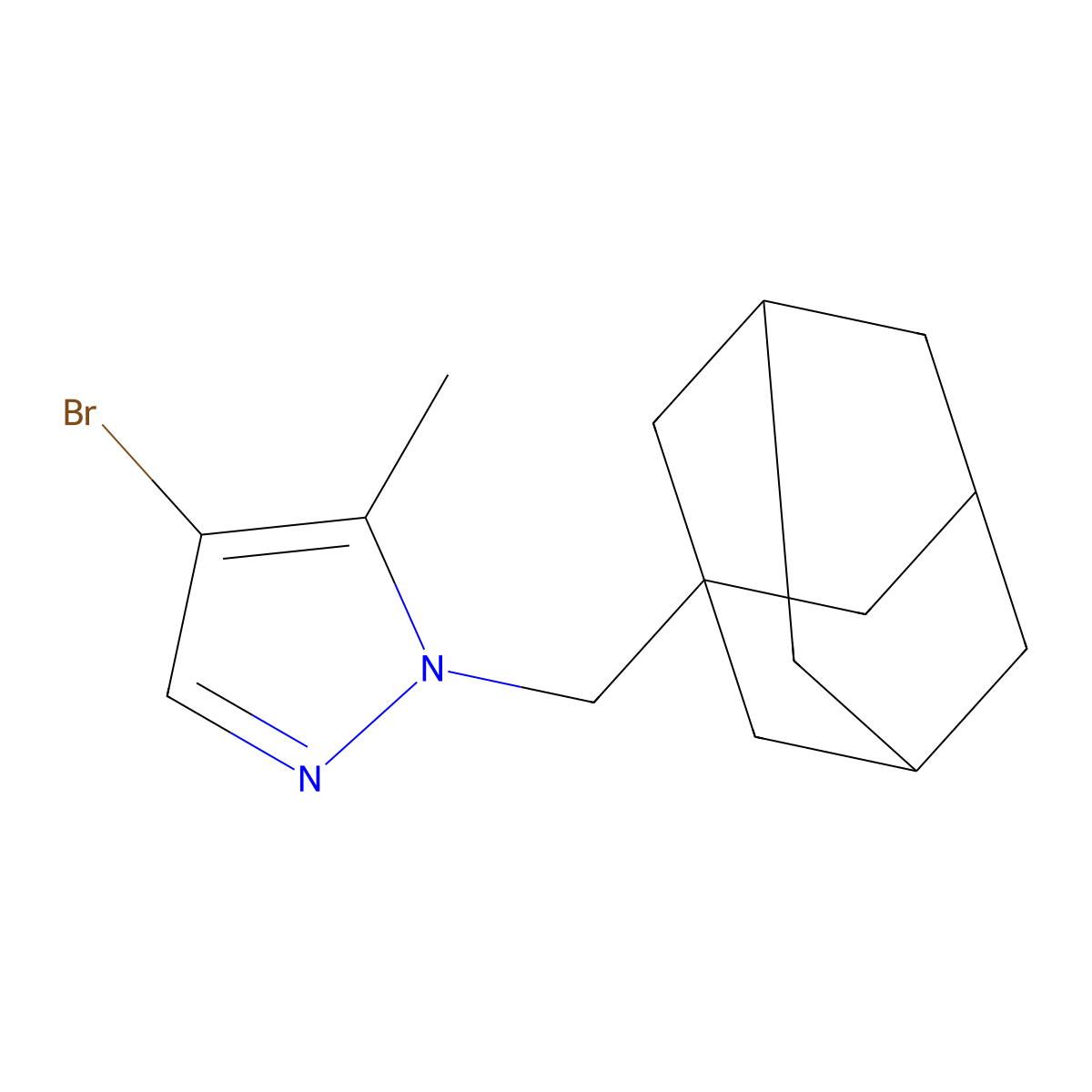 1-(Adamantan-1-ylmethyl)-4-bromo-5-methyl-1H-pyrazole molecular structure, CAS 1430845-69-4
