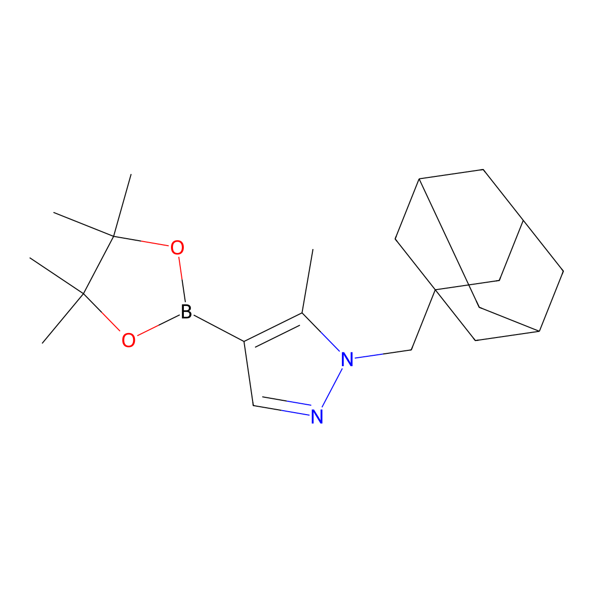 1-(Adamantan-1-ylmethyl)-5-methyl-4-(4,4,5,5-tetramethyl-1,3,2-dioxaborolan-2-yl)-1H-pyrazole molecular structure, CAS 1430845-70-7