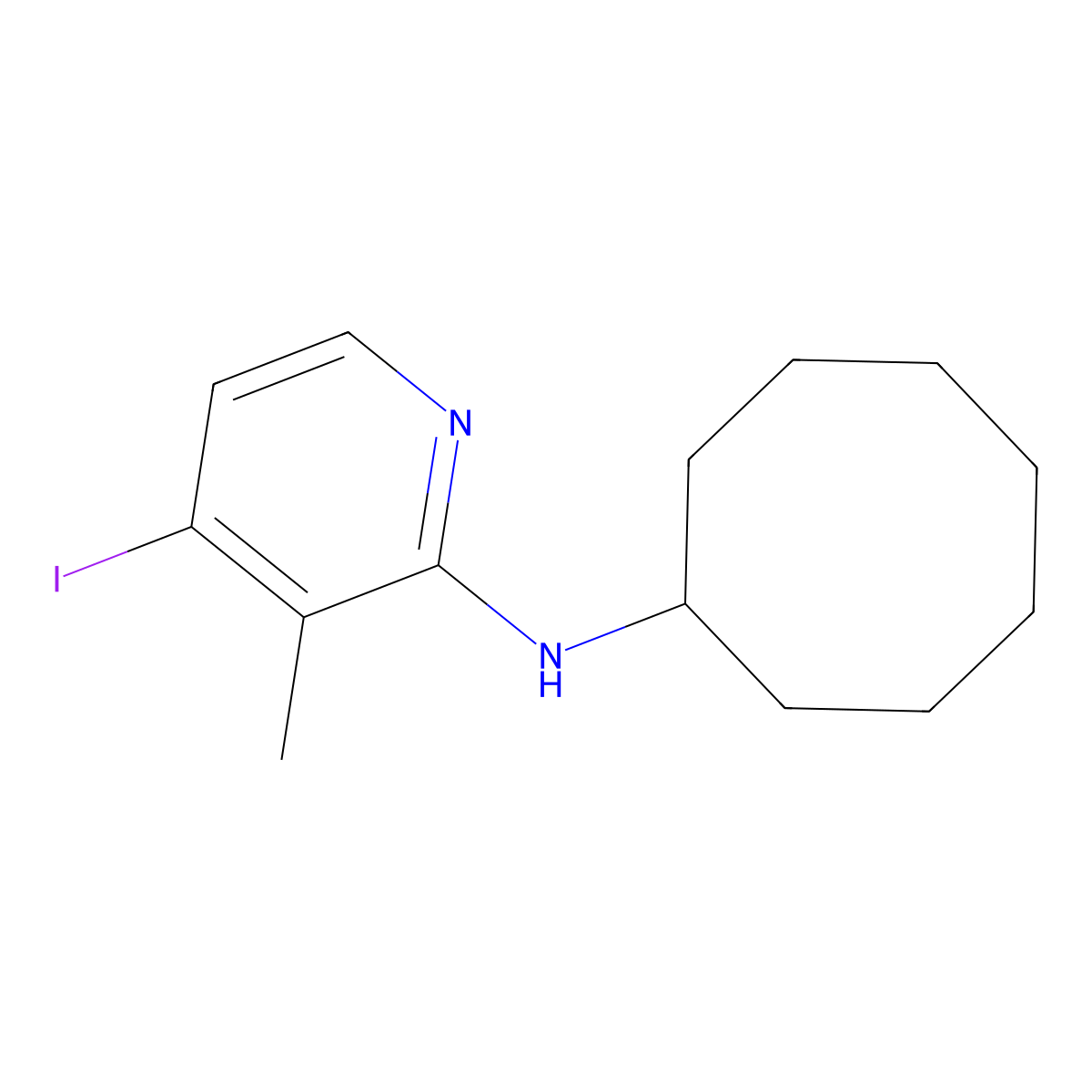 N-Cyclooctyl-4-iodo-3-methylpyridin-2-amine molecular structure, CAS 1430849-04-9
