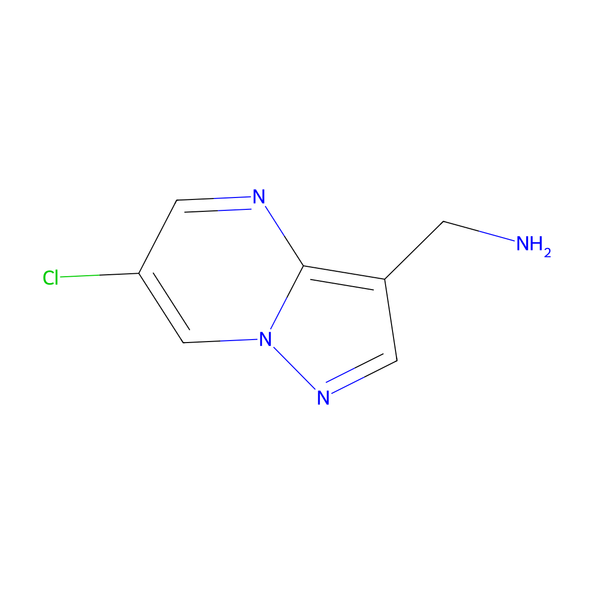 (6-Chloropyrazolo[1,5-a]pyrimidin-3-yl)methanamine molecular structure, CAS 1430850-32-0