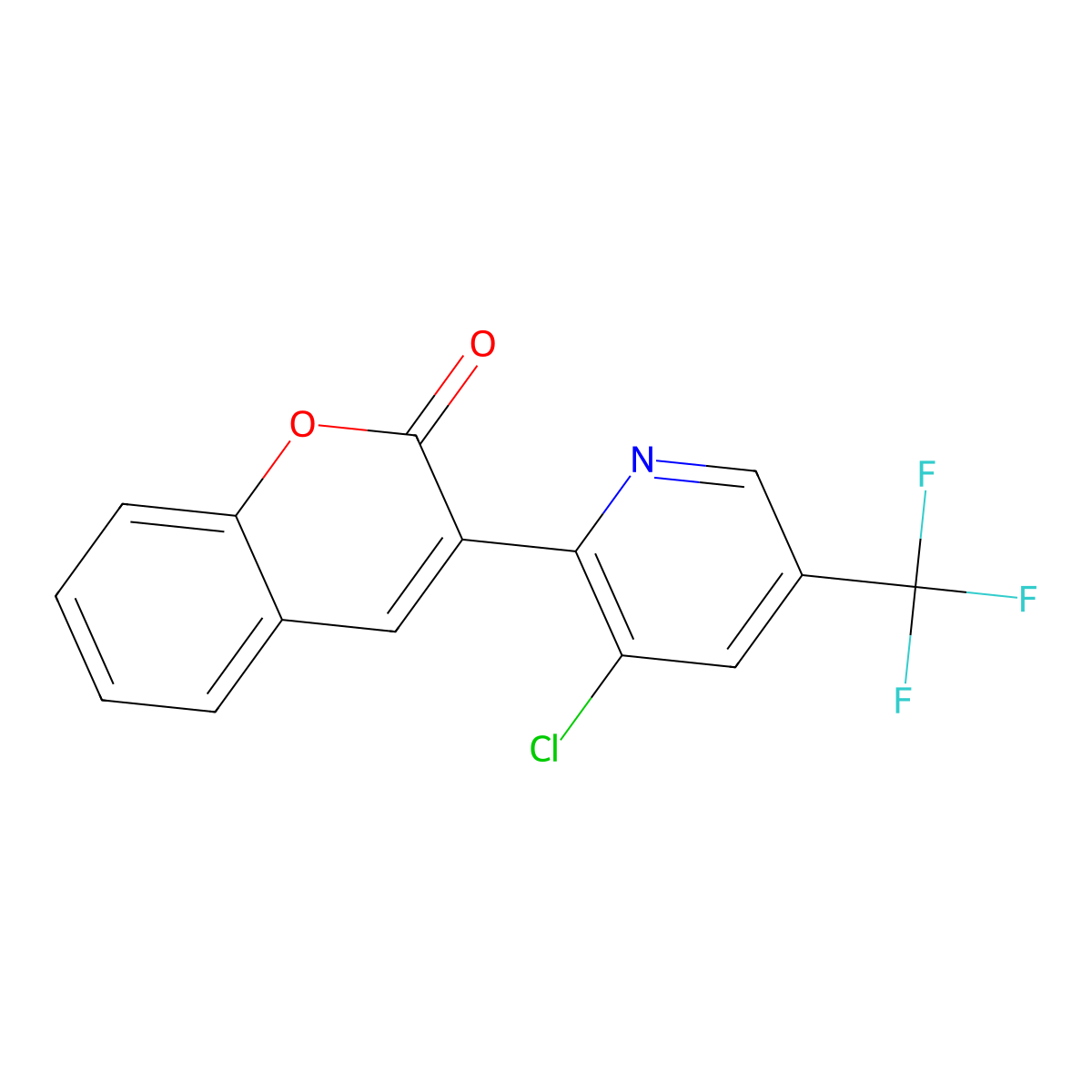 3-[3-chloro-5-(trifluoromethyl)pyridin-2-yl]-2H-chromen-2-one molecular structure, CAS 1430851-79-8