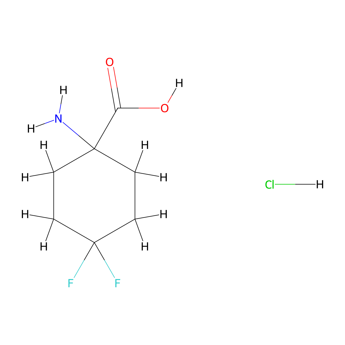 1-Amino-4,4-difluorocyclohexane-1-carboxylic acid hydrochloride molecular structure, CAS 1430854-20-8