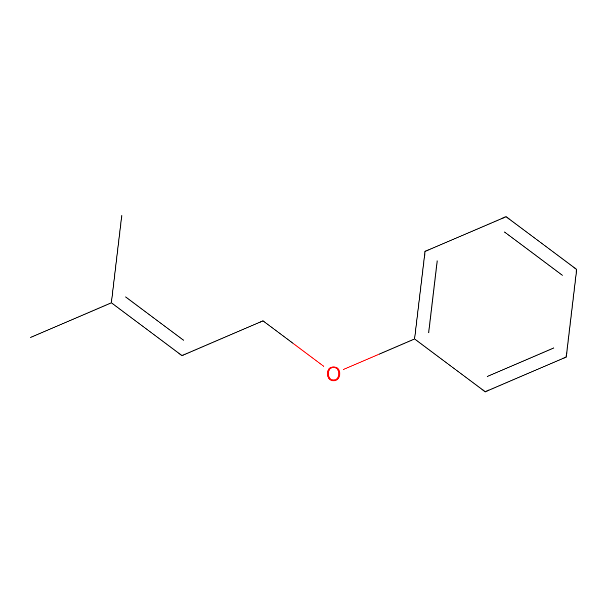 Benzene, ((3-methyl-2-butenyl)oxy)- molecular structure, CAS 14309-15-0