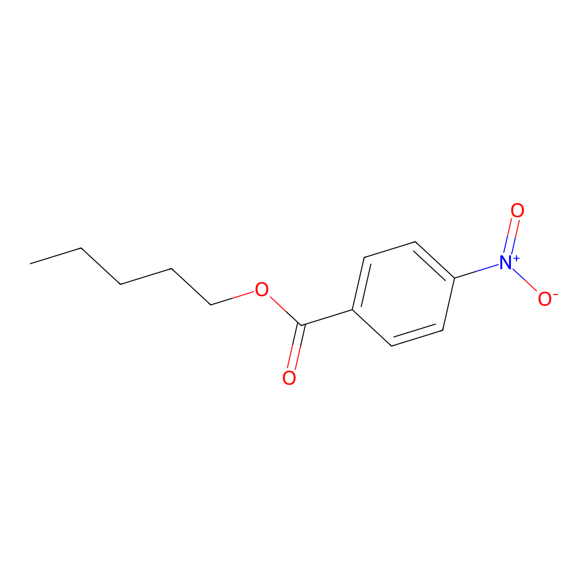 Benzoic acid, 4-nitro-, pentyl ester molecular structure, CAS 14309-42-3